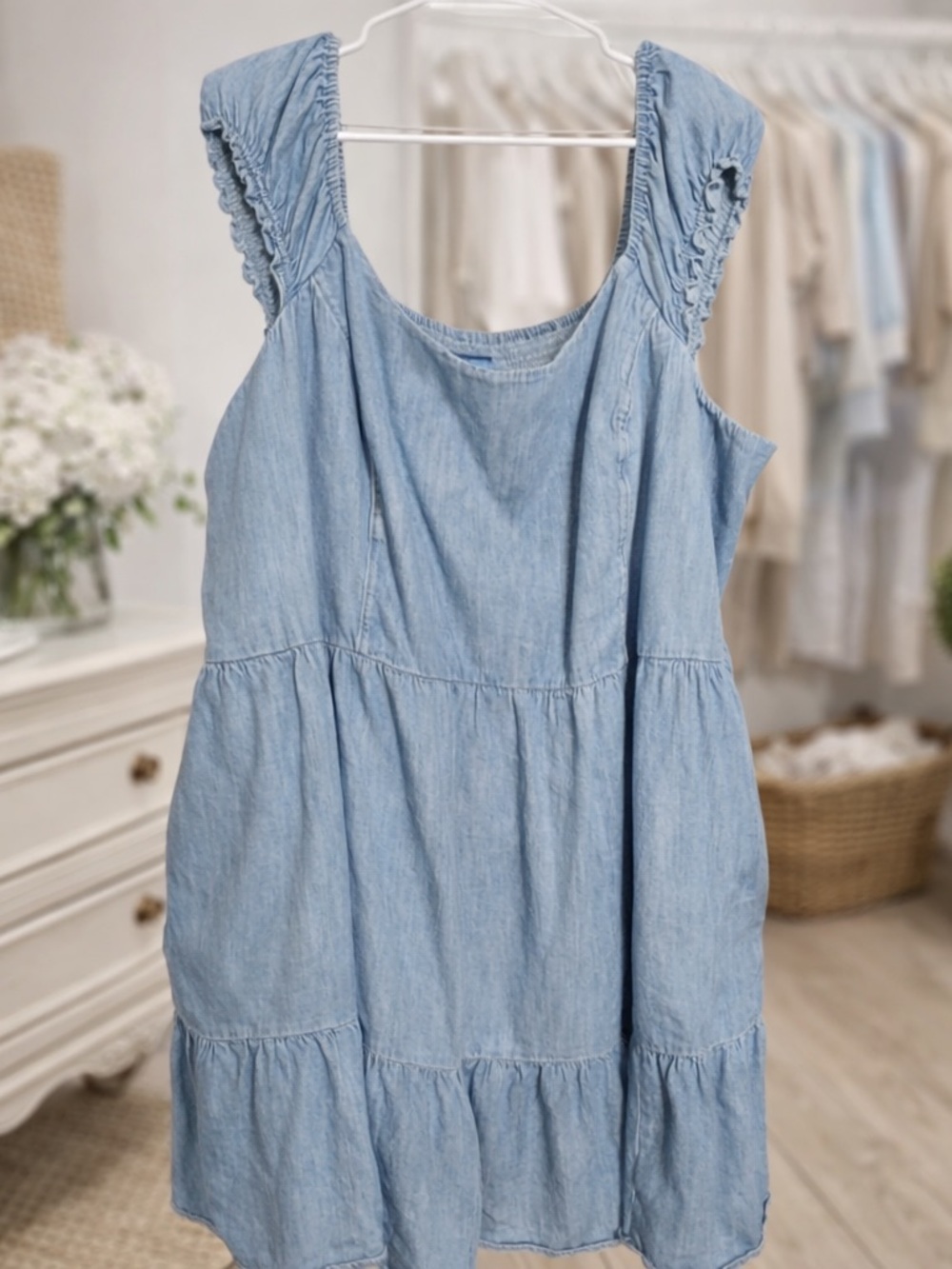 Old Navy blue Ruffle Strap Dress 3X